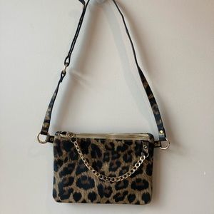 Leopard pouch worn multiple ways
